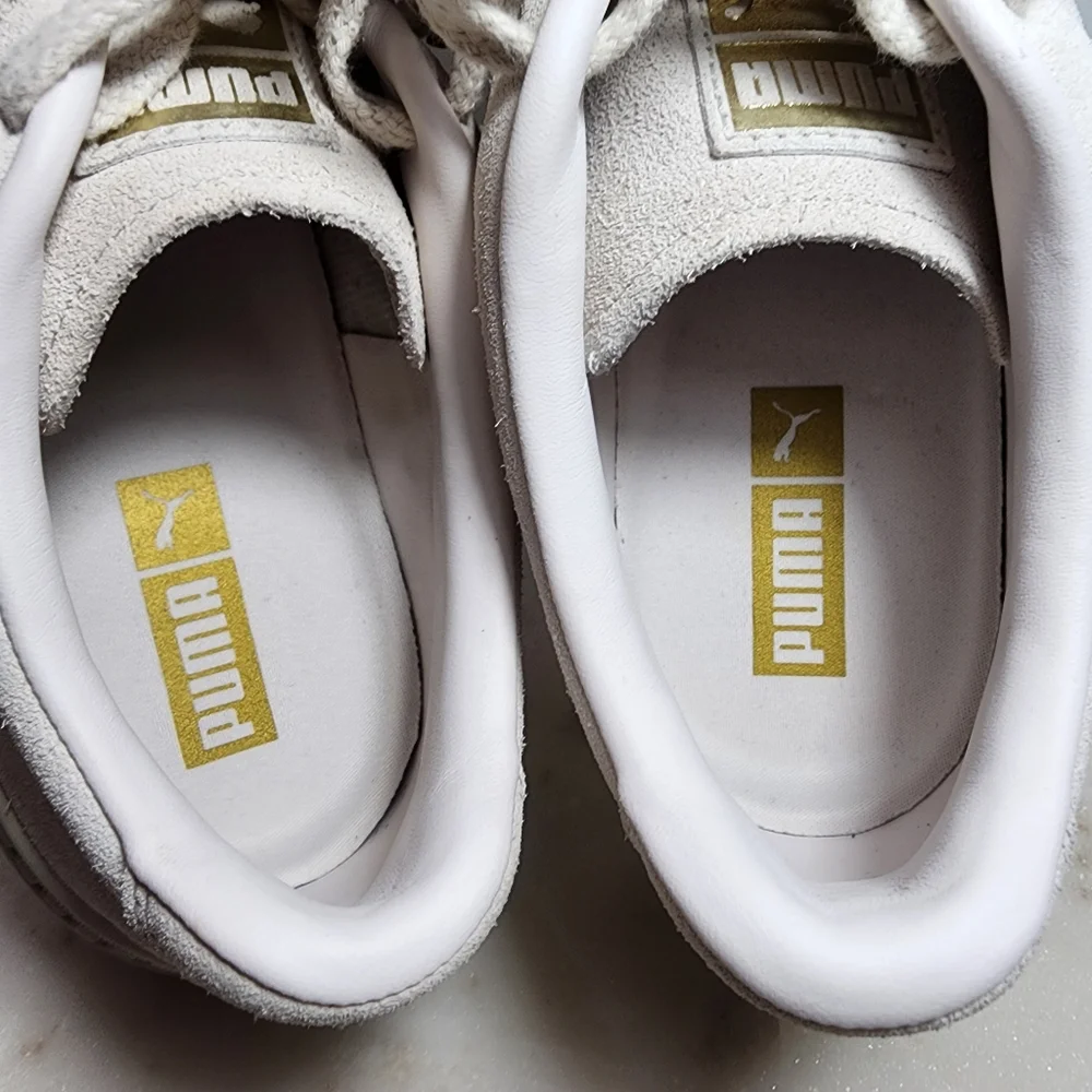Puma Women's Shoes Size 8.5 Utility Suede 'Pastel Parchment 370981-02